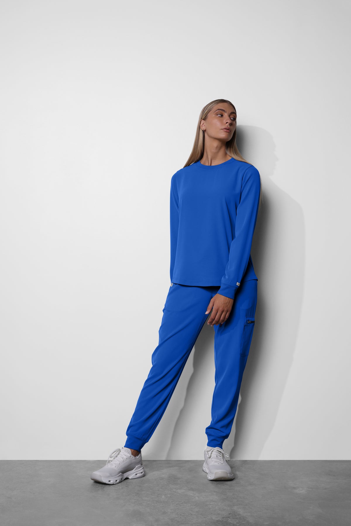 Women's No.53 Long Sleeve Crew Neck Scrub Top in PerformaCREPE