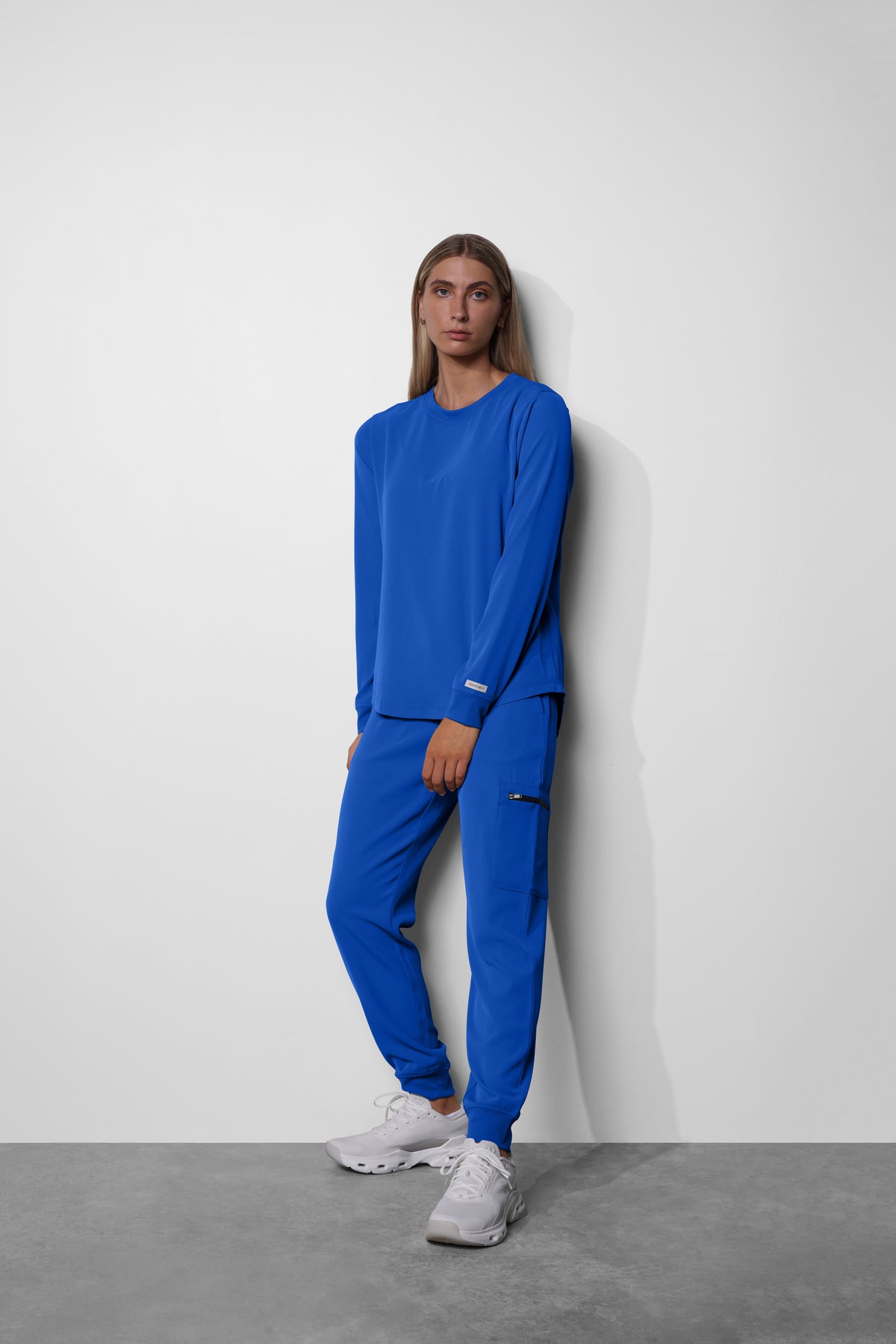 Women's No.53 Long Sleeve Crew Neck Scrub Top in PerformaCREPE