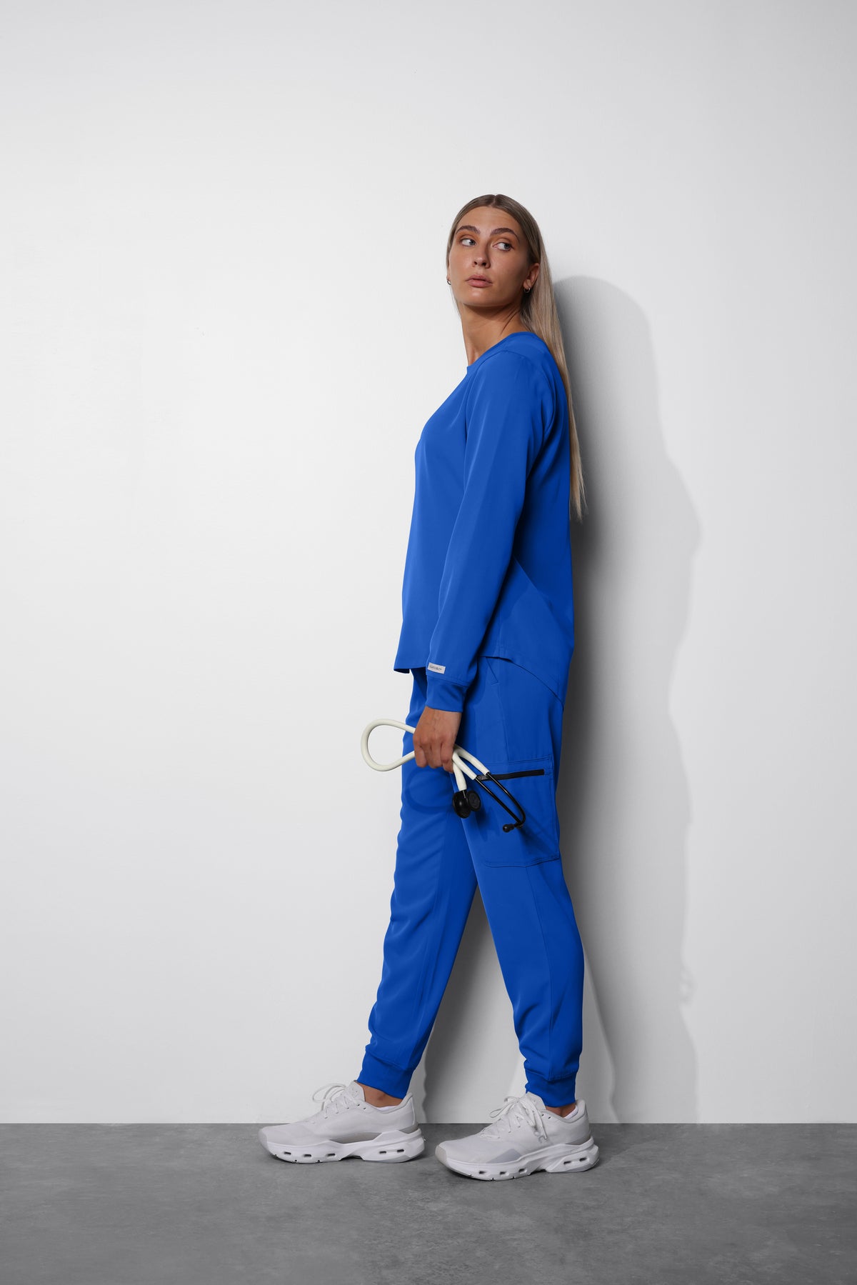 Women's No.53 Long Sleeve Crew Neck Scrub Top in PerformaCREPE