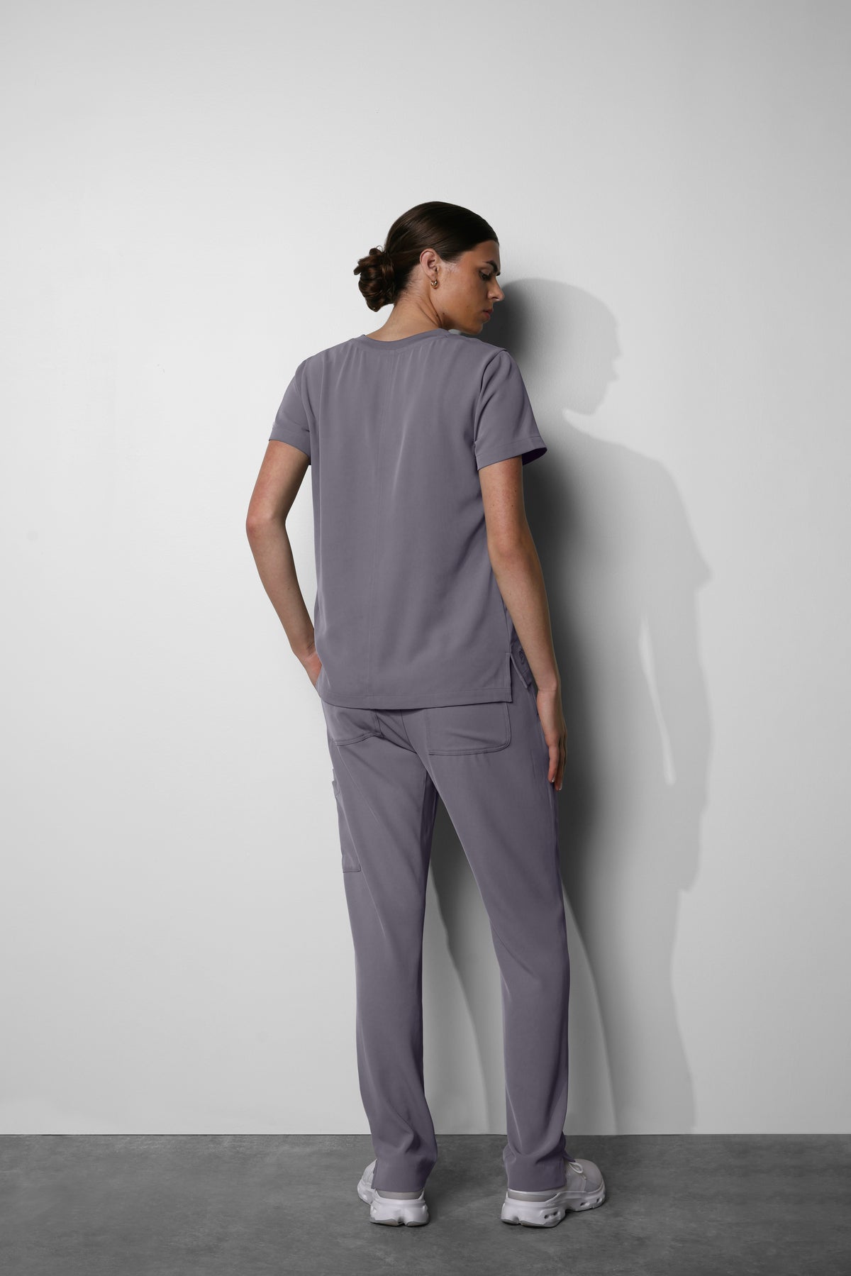 Women's No.11 Short Sleeve V-Neck 2 Pocket Scrub Top in PerformaCREPE