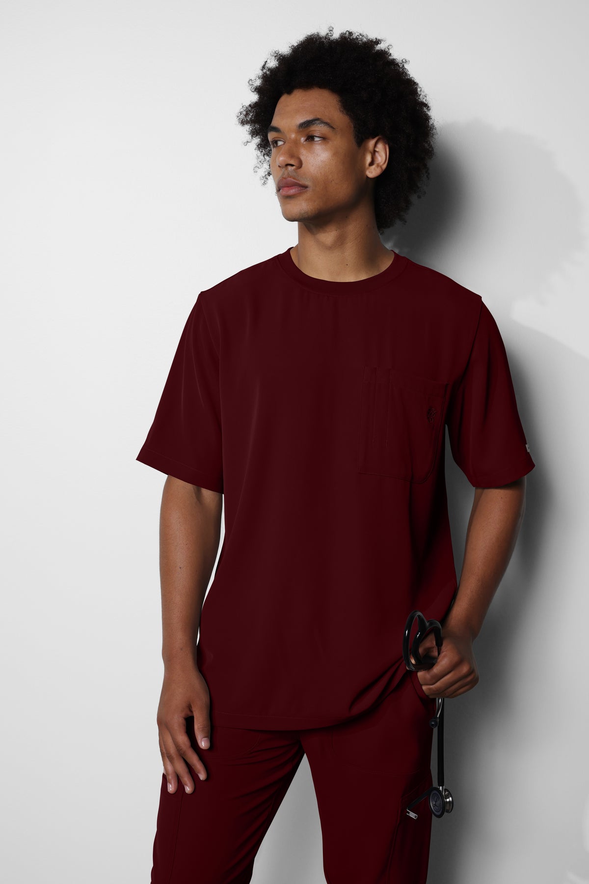 Men's No.17 Short Sleeve Crew Neck 1 Pocket Scrub Top in PerformaCREPE