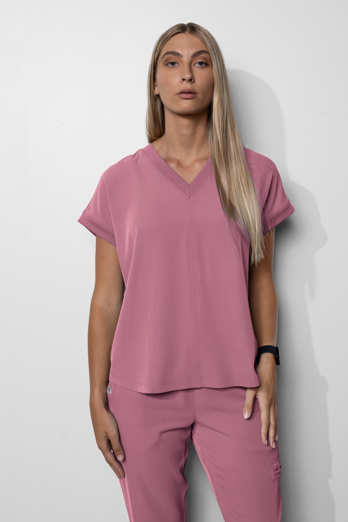 Women's No.33 Cap Sleeve V-Neck Scrub Top in PerformaCREPE