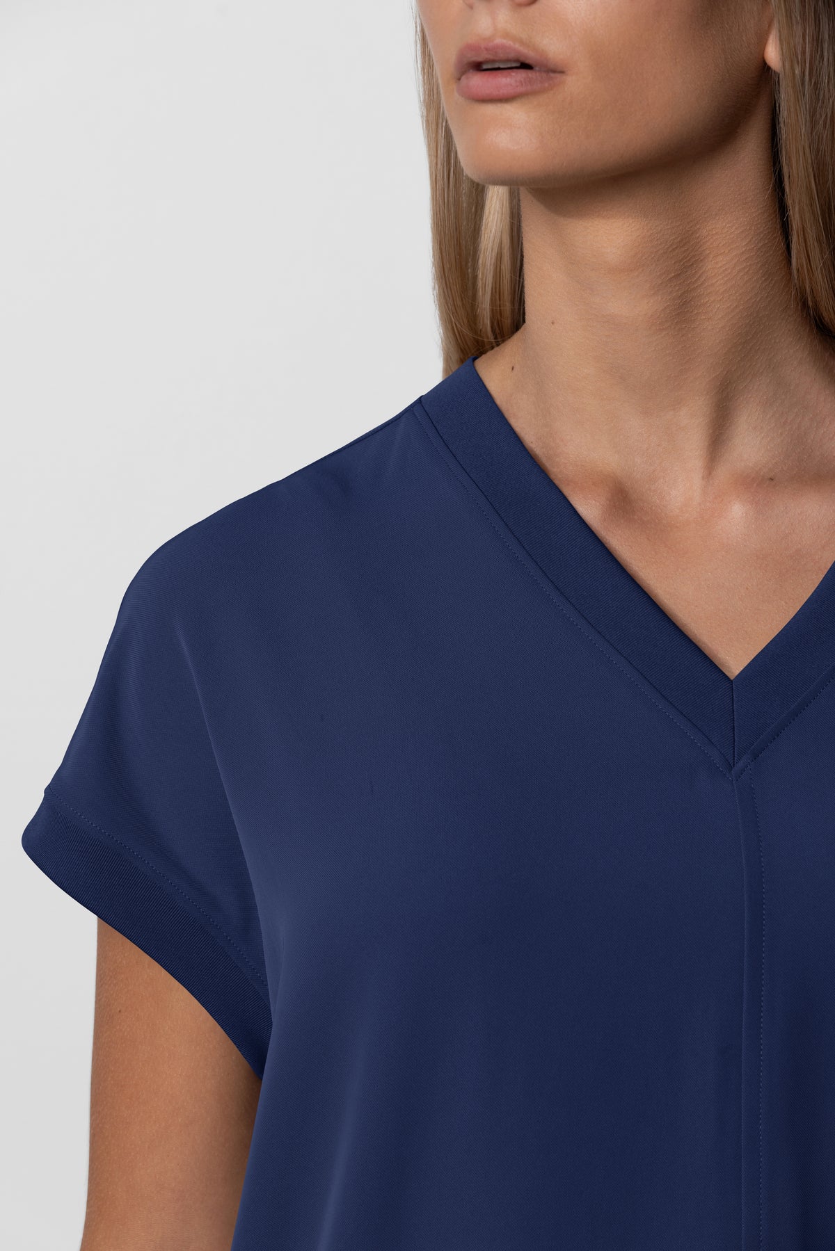 Women's No.33 Cap Sleeve V-Neck Scrub Top in PerformaCREPE