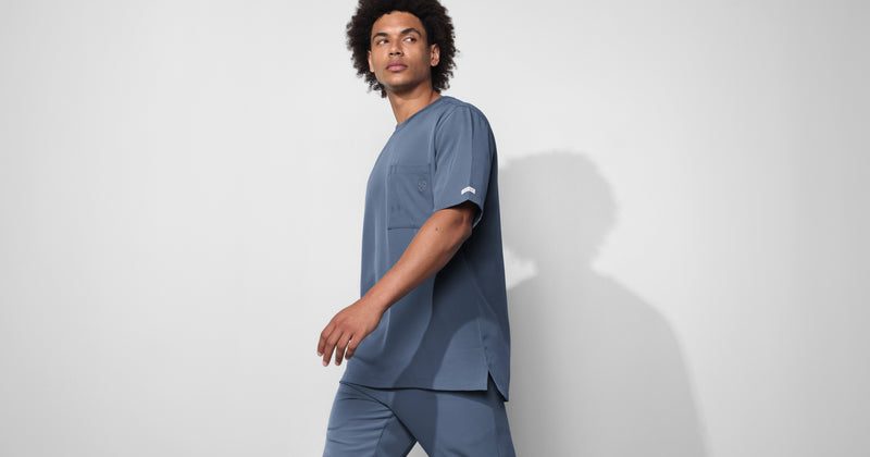 Men's No.17 Short Sleeve Crew Neck 1 Pocket Scrub Top in PerformaCREPE
