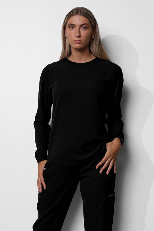Women's No.53 Long Sleeve Crew Neck Scrub Top in PerformaCREPE